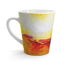 Yellow Red Coffee LATTE MUG Unique Abstract Art