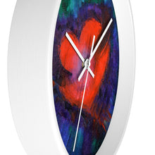 True Love WALL CLOCK - Unique Original Red Heart Art