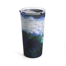 Blue Travel Mug TUMBLER 20 oz Unique Abstract Art Design