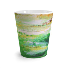 Green Abstract LATTE MUG 12 oz for Coffee  or Tea Cup printed in Artsy Style