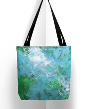 Light Blue Green Art TOTE BAG Abstract Painting onTotebag