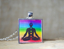 YOGA Pendant, Yoga Gifts, 7 chakras, Chakra Jewelry, Resin Jewelry, Rainbow Colors