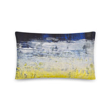 Grunge Style Yellow Blue THROW PILLOW abstract