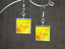 HOPE - Inspirational Yellow Dangle Earrings, handmade #6006
