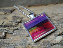 MULTI-COLOR Modern Art Pendant Necklace, handmade Colorful Wearable Art