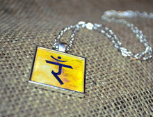Solar Plexus 3rd CHAKRA Pendant - Handmade Silver-Plated Yellow Square