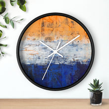 Modern Art WALL CLOCK Blue White Orange Colorful Abstract