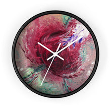 Unique WALL CLOCK Abstract Rose Art Taupe Red Green White
