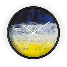 Urban Edgy WALL CLOCK Blue White Yellow Abstract Art