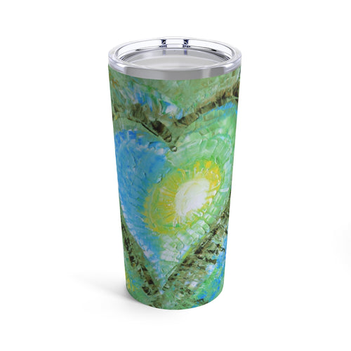 Travel TUMBLER with Heart 20oz Multicolored Love Art