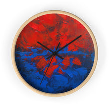 Red White and Blue WALL CLOCK Artsy Abstract Style