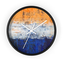 Modern Art WALL CLOCK Blue White Orange Colorful Abstract