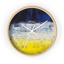 Urban Edgy WALL CLOCK Blue White Yellow Abstract Art