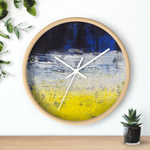 Urban Edgy WALL CLOCK Blue White Yellow Abstract Art