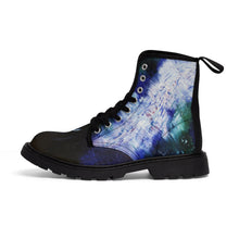 Artsy Blue CANVAS BOOTS for Women Abstract Art