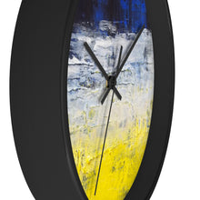 Urban Edgy WALL CLOCK Blue White Yellow Abstract Art