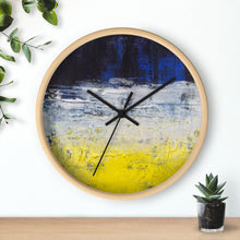 Urban Edgy WALL CLOCK Blue White Yellow Abstract Art