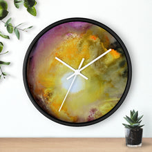 Yellow Purple Artsy Sun WALL CLOCK Watercolor Decor