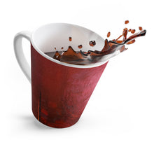 Artsy Tea or Coffee LATTE MUG 12 oz Red Abstract Unique Design