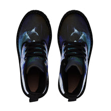 Artsy Blue CANVAS BOOTS for Women Abstract Art