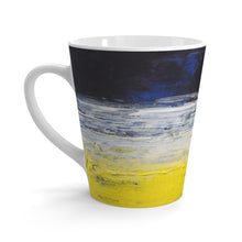 Yellow White Blue Coffee LATTE MUG Urban Grunge Edgy Style