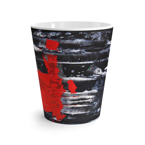 Red Black and White Artsy Coffee LATTE MUG Cup 12 oz