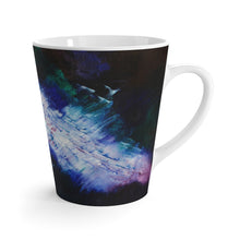 Energetic Artsy LATTE MUG with Navy Blue Abstract Art Print