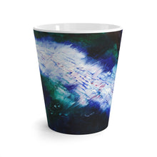 Energetic Artsy LATTE MUG with Navy Blue Abstract Art Print