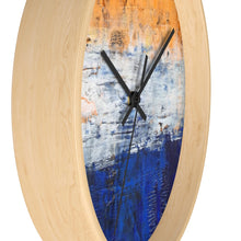 Modern Art WALL CLOCK Blue White Orange Colorful Abstract