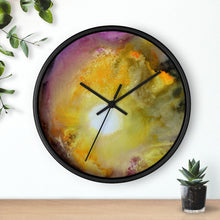 Yellow Purple Artsy Sun WALL CLOCK Watercolor Decor