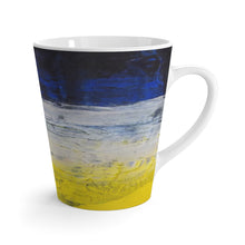 Yellow White Blue Coffee LATTE MUG Urban Grunge Edgy Style