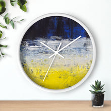 Urban Edgy WALL CLOCK Blue White Yellow Abstract Art