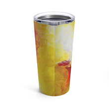 Yellow Red TUMBLER with Lid 20oz Abstract Artsy Printed Style