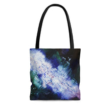 Energetic Abstract Art TOTE BAG - Navy Blue and White