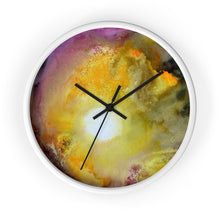 Yellow Purple Artsy Sun WALL CLOCK Watercolor Decor