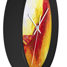 Bold Yellow Red Abstract Modern Art WALL CLOCK