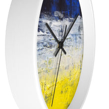 Urban Edgy WALL CLOCK Blue White Yellow Abstract Art