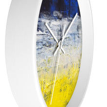 Urban Edgy WALL CLOCK Blue White Yellow Abstract Art