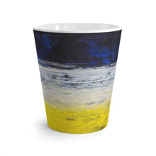 Yellow White Blue Coffee LATTE MUG Urban Grunge Edgy Style