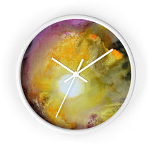 Yellow Purple Artsy Sun WALL CLOCK Watercolor Decor
