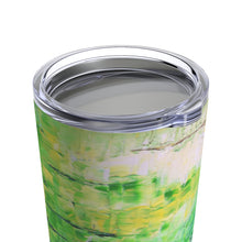 Green Artsy Travel TUMBLER 20oz with Lid Abstract Style