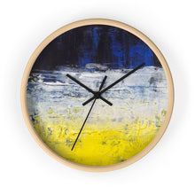 Urban Edgy WALL CLOCK Blue White Yellow Abstract Art