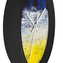 Urban Edgy WALL CLOCK Blue White Yellow Abstract Art