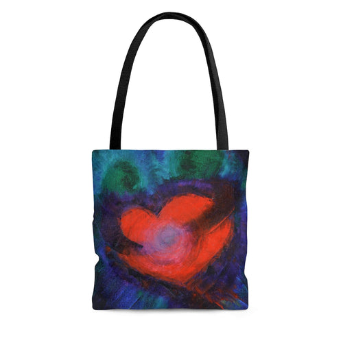 True Love TOTE BAG with Red Heart Art Multicolored