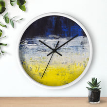 Urban Edgy WALL CLOCK Blue White Yellow Abstract Art