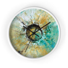 Turquoise WALL CLOCK Unique Abstract Art in Earth Tones