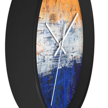 Modern Art WALL CLOCK Blue White Orange Colorful Abstract
