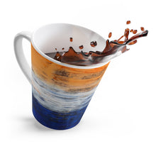 Orange White Blue Coffee LATTE MUG Edgy Grungy Urban Style