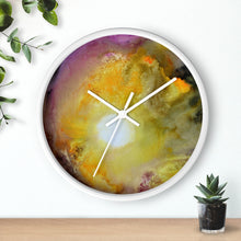 Yellow Purple Artsy Sun WALL CLOCK Watercolor Decor