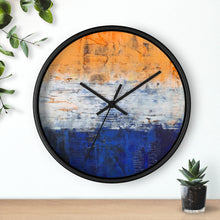Modern Art WALL CLOCK Blue White Orange Colorful Abstract